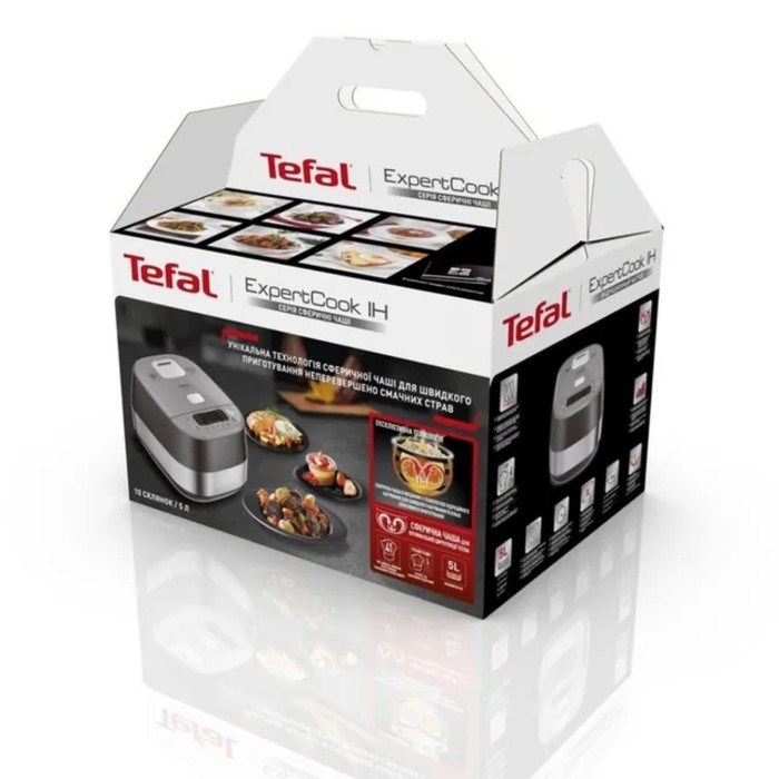 Мультиварка Tefal RK802B32, 1200 Вт, 5 л, 14 программ, антипригарное покрытие, серая - фото 51410910