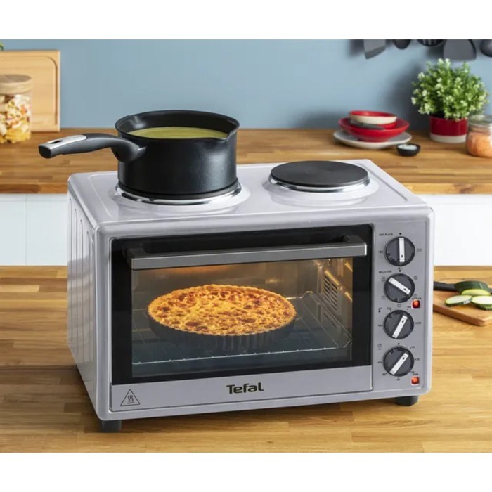 Мини печь Tefal OF463D30, 3000 Вт, 32 л, гриль, конвекция, таймер, серебристо-чёрная - фото 51410929