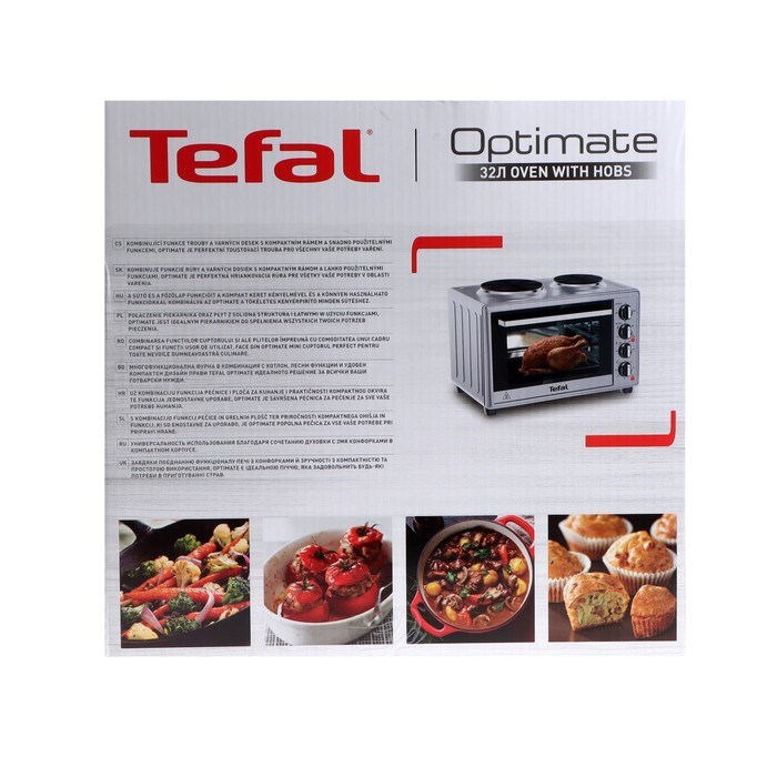 Мини печь Tefal OF463D30, 3000 Вт, 32 л, гриль, конвекция, таймер, серебристо-чёрная - фото 51410932