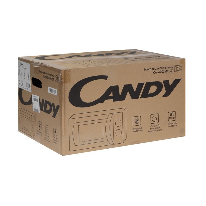 Микроволновая печь Candy CMW20SMB-07, 700 Вт, 20 л, 5 режимов, чёрная - фото 51411191