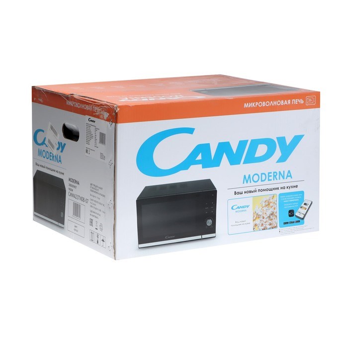 Микроволновая печь Candy CMWA23TNDB-07, 900 Вт, 20 л, 6 режимов, чёрно-серебристая - фото 51411257