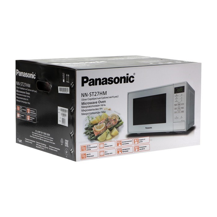 Микроволновая печь Panasonic NN-ST27HMZPE, 20 л, 800 Вт, серебристая - фото 51411575