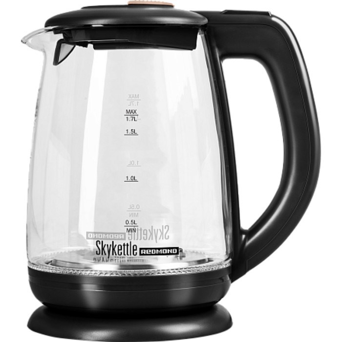 Чайник электрический REDMOND SkyKettle RK-G233S, стекло, 1.7 л, 2200 Вт, чёрный - фото 51411762