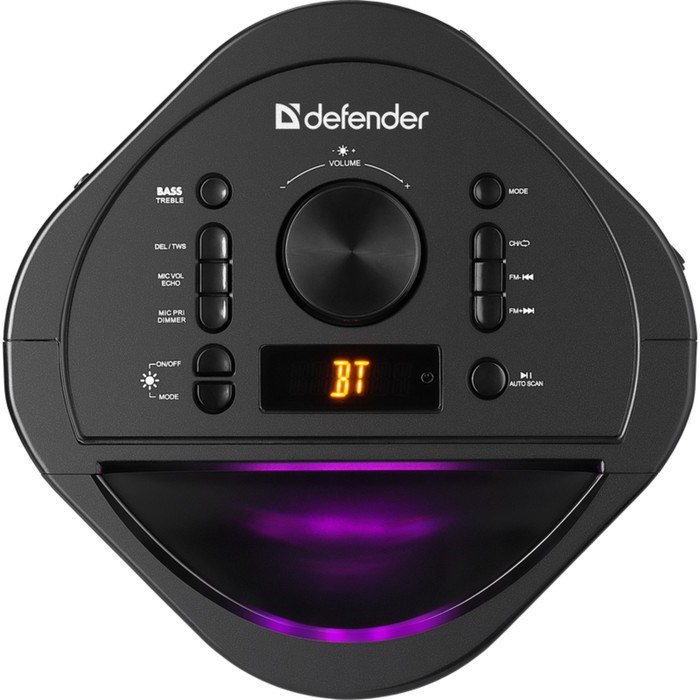 Портативная колонка Defender Boomer 40, 40Вт, 2500мАч, BT, FM, USB, microSD, AUX, подсветка - фото 51412704