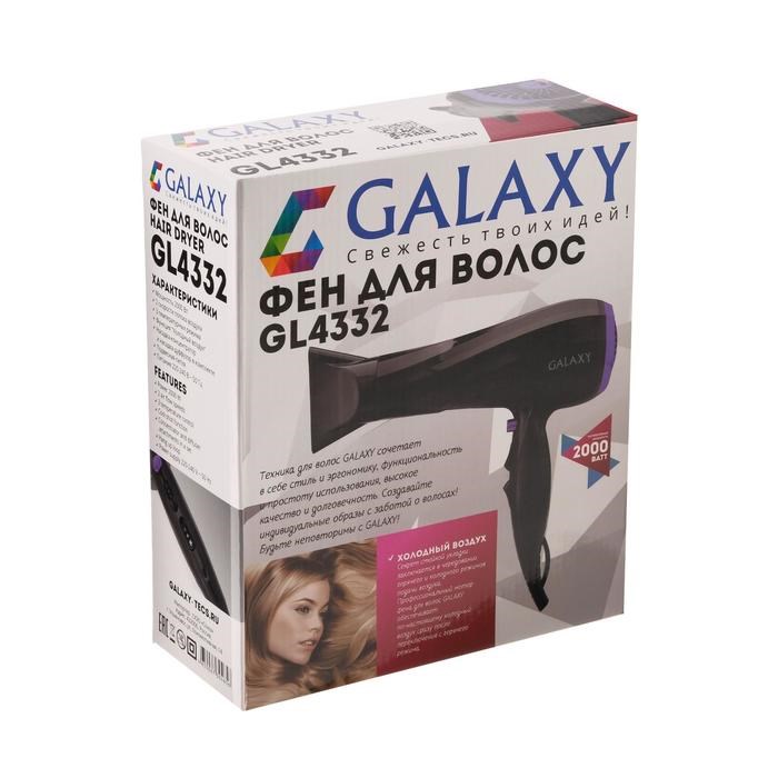 Фен Galaxy GL 4332, 2000 Вт, 2 скорости, 3 температурных режима, черный - фото 51413238