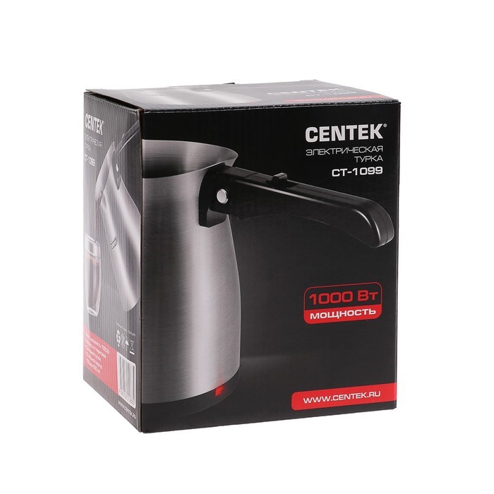 Турка электрическая Centek CT-1099 SS, 480 Вт, 0.5 л, серебристая - фото 51413353