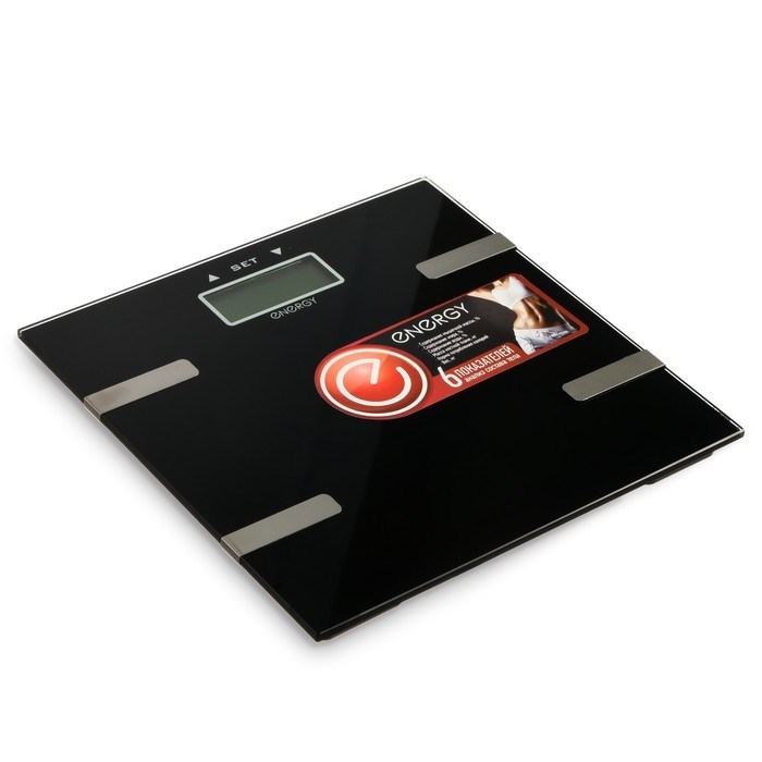 Весы напольные ENERGY EN-407, диагностические, до 180 кг, 2хААА, стекло, чёрные - фото 51413537