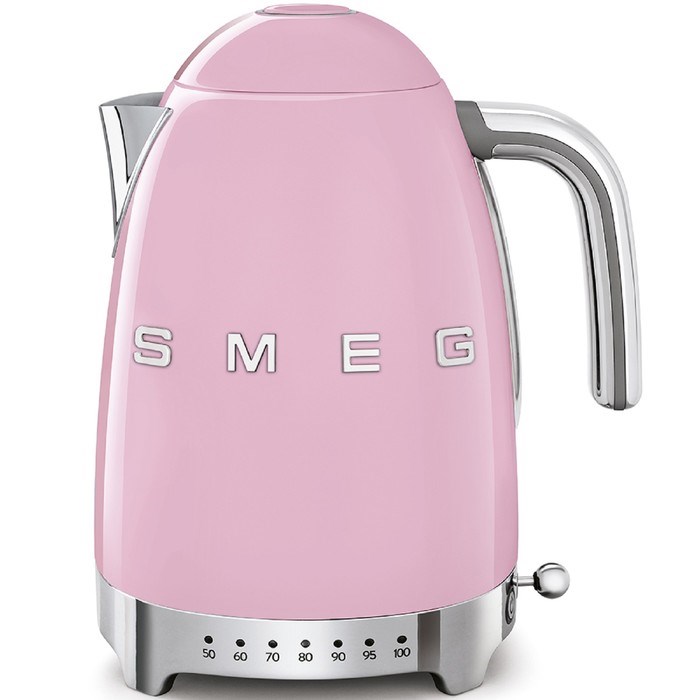 Чайник электрический Smeg KLF04PKEU, металл, 1.7 л, 2400 Вт, регулировка t, розовый - фото 51413590