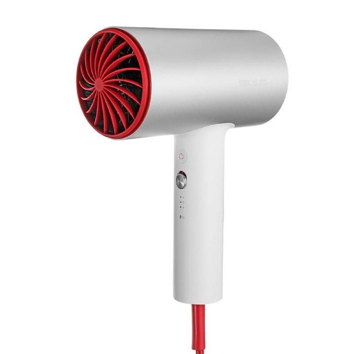 Фен Soocas Hair Dryer H5, 1800 Вт, 3 скорости, ионизация, шнур 1.7 м, серебристо-красный - фото 51414098