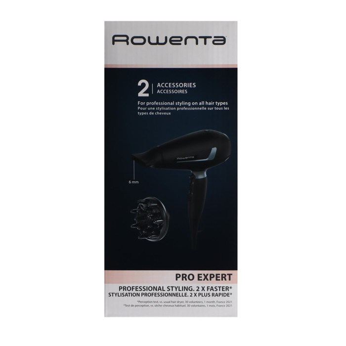 Фен Rowenta CV8820F0, AC мотор, 2100 Вт, 3 температуры, 2 скорости, хол. воздух, шнур 1.8 м - фото 51415005