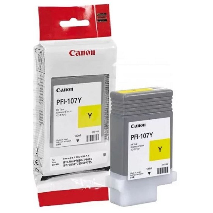 Картридж струйный Canon PFI-107 Y желтый для Canon iP F680/685/780/785 (130мл) - фото 51416013