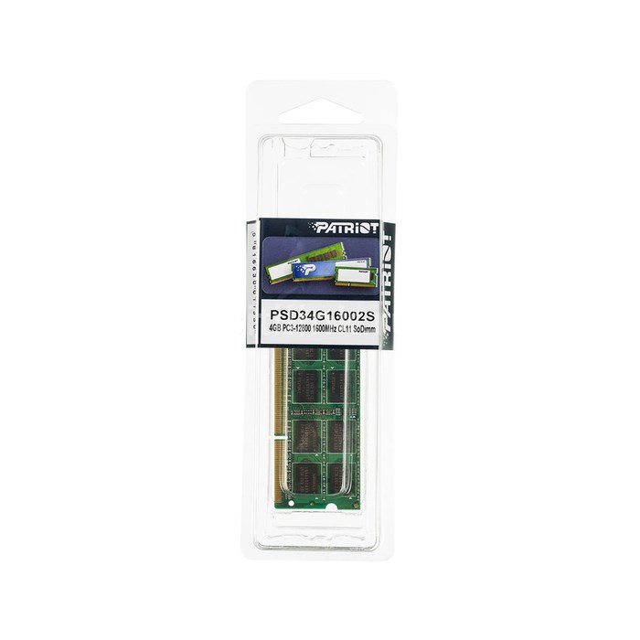 Память DDR3 4Gb 1600MHz Patriot PSD34G16002S RTL PC3-12800 CL11 SO-DIMM 204-pin 1.5В - фото 51416017