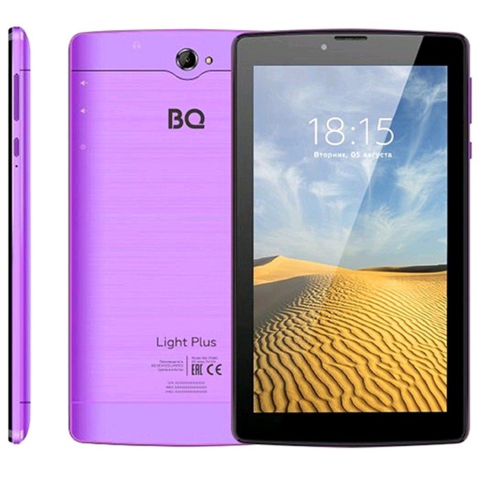 Планшет BQ 7038G Light Plus 3G, 7", TN, 1024x600, 2Гб, 16Гб, Android 9.0, 2Мп, фиолетовый - фото 51416043