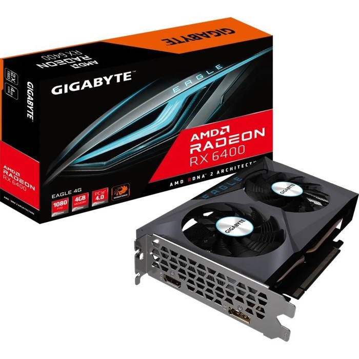 Видеокарта Gigabyte GV-R64EAGLE-4GD, AMD Radeon RX 6400, 4Gb, 64 GDDR6, HDMI, DP - фото 51416116