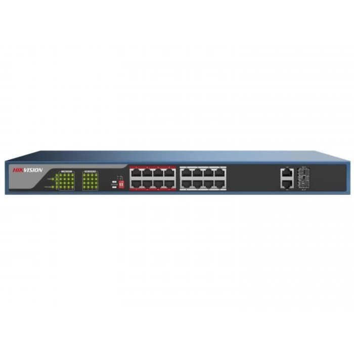 Коммутатор Hikvision DS-3E0318P-E(B), 16х10/100/1000BASE-T - фото 51416227