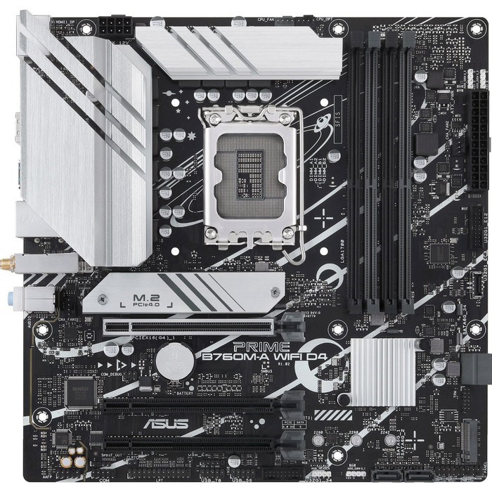 Материнская плата Asus PRIME B760M-A WIFI D4, LGA1700, B760, 4хDDR4, HDMI, DP, mATX - фото 51416266