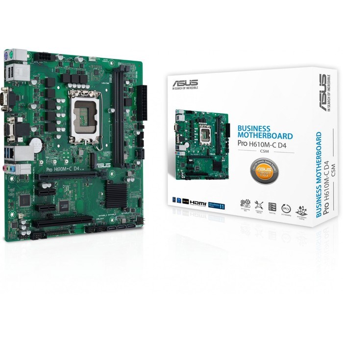 Материнская плата Asus PRO H610M-C D4-CSM, LGA1700, H610, 2хDDR4, VGA, HDMI, DP, mATX - фото 51416338