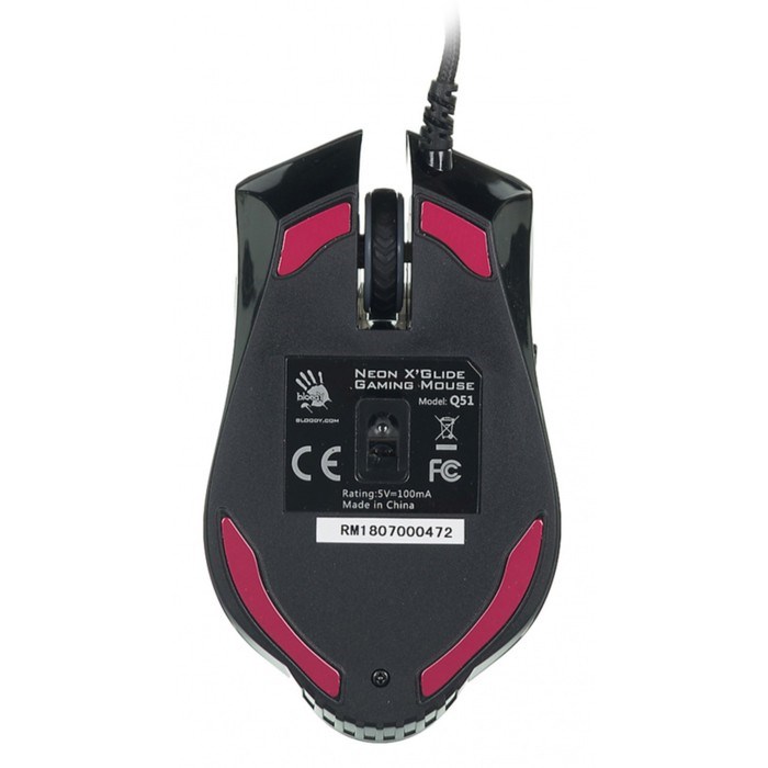 Мышь A4Tech Bloody Q51 черный/рисунок оптическая (6200dpi) USB (8but) - фото 51416446