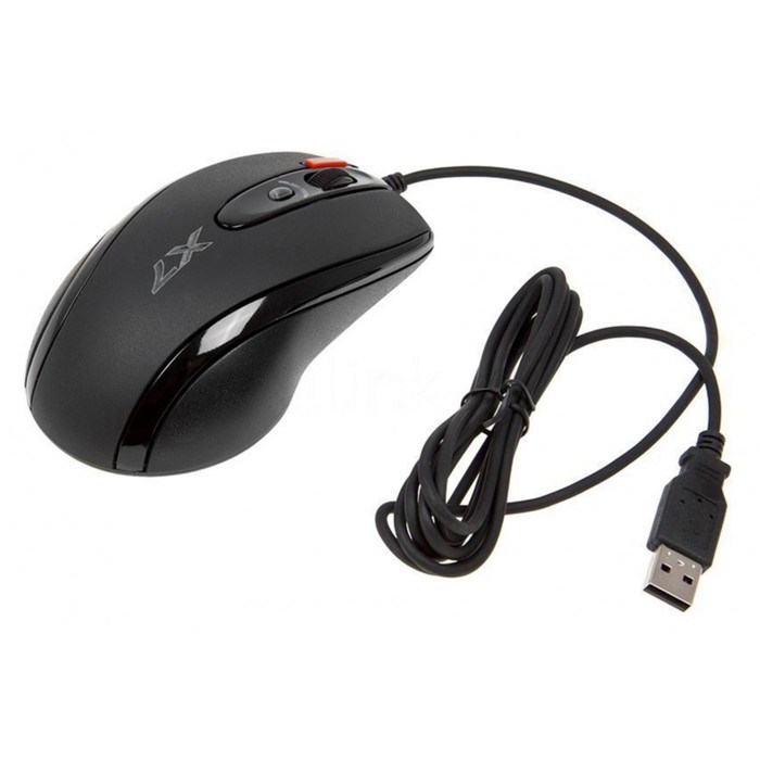 Мышь A4Tech X-718BK черный оптическая (3000dpi) USB (6but) - фото 51416600