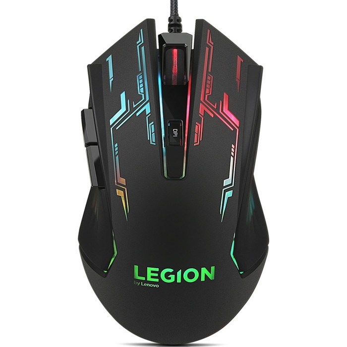 Мышь Lenovo Legion M200 RGB черный оптическая (2400dpi) USB для ноутбука (5but) - фото 51416623