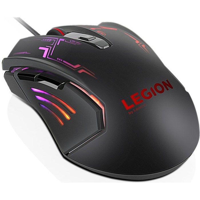 Мышь Lenovo Legion M200 RGB черный оптическая (2400dpi) USB для ноутбука (5but) - фото 51416626