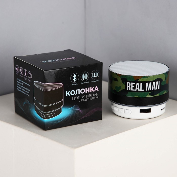 Портативная колонка "Real man", модель PS-03, 4,9 х 7 см - фото 51416892