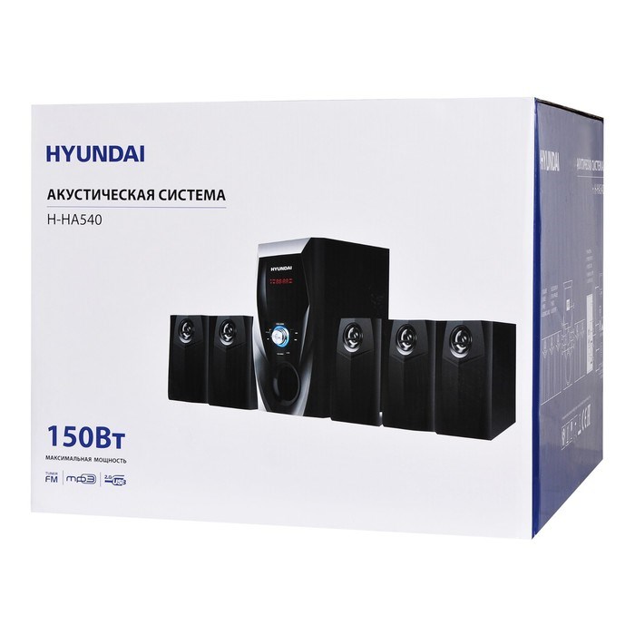 Микросистема Hyundai H-HA540 черный 150Вт FM USB BT SD/MMC/MS - фото 51417009