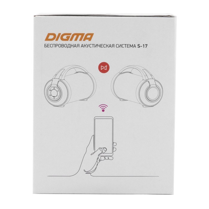 Колонка порт. Digma S-17 черный 8.5W 1.0 BT/3.5Jack/USB 10м 1500mAh - фото 51417234