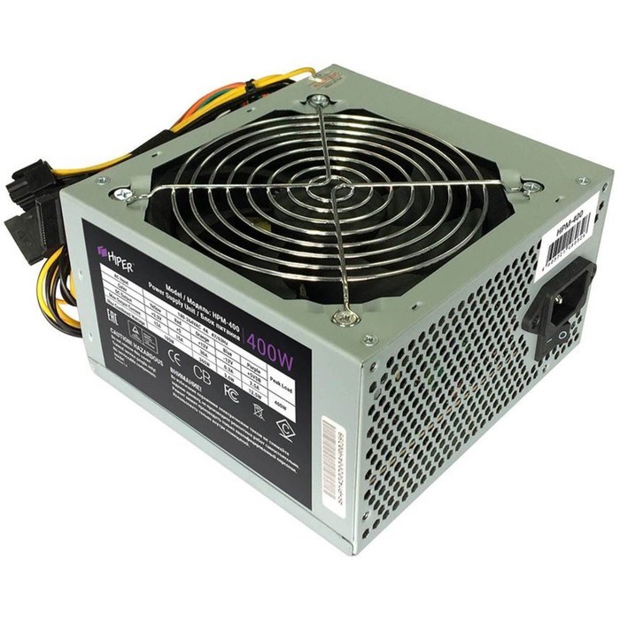 Блок питания Hiper ATX 400W HPM-400 (24+4+4pin) PPFC 120mm fan 3xSATA - фото 51418220