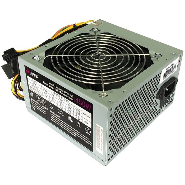 Блок питания Hiper ATX 450W HPM-450 (24+4+4pin) PPFC 120mm fan 3xSATA - фото 51418229