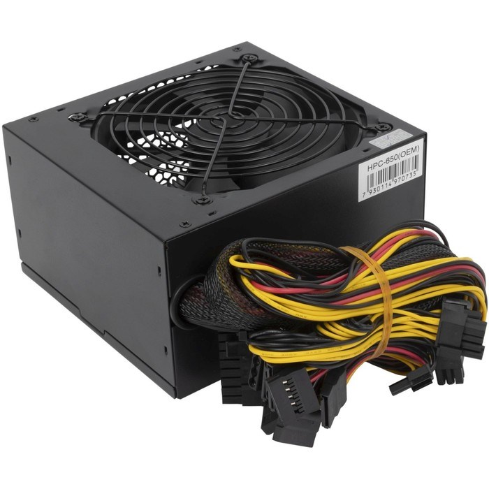 Блок питания Hiper ATX 650W HPC-650 80+ (24+4+4pin) APFC 120mm fan 5xSATA - фото 51418295