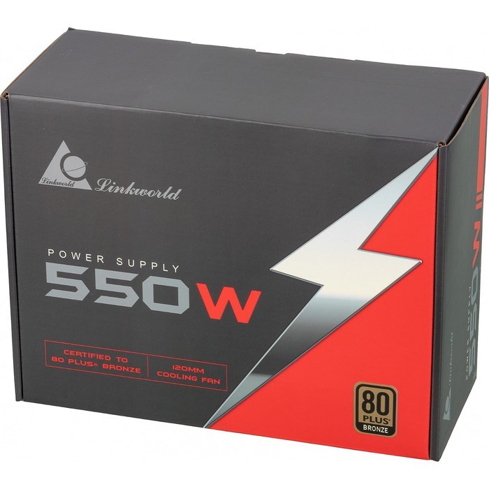 Блок питания LinkWorld ATX 550W LW-550B 80+ bronze (24+4+4pin) APFC 120mm fan 5xSATA RTL - фото 51418316