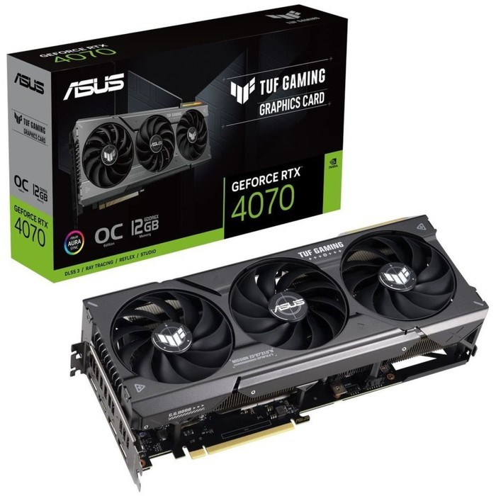 Видеокарта Asus PCI-E 4.0 TUF-RTX4070-O12G-GAMING NVIDIA GeForce RTX 4070 12288Mb 192 GDDR6X   10044 - фото 51418391