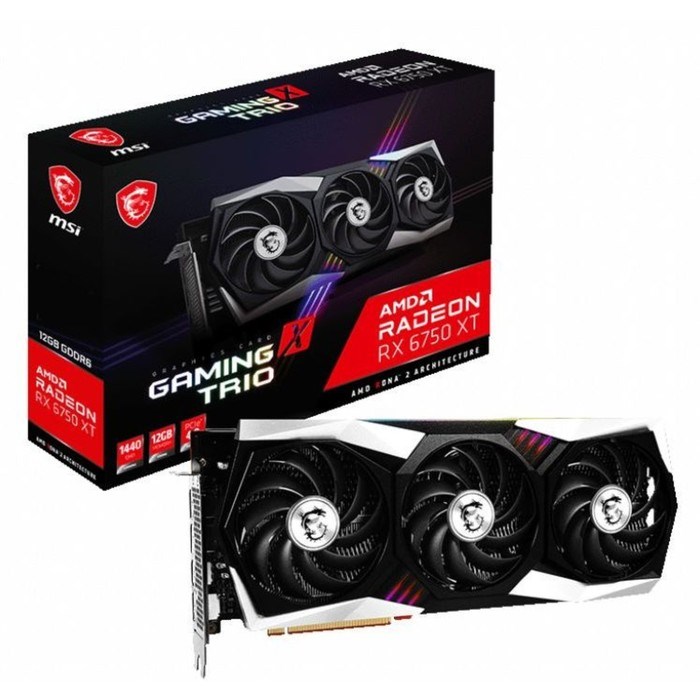 Видеокарта MSI PCI-E 4.0 RX 6750 XT GAMING X TRIO 12G AMD Radeon RX 6750XT 12288Mb 192 GDDR6   10044 - фото 51418479