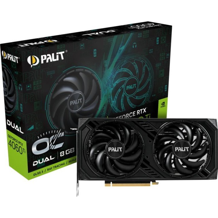 Видеокарта Palit PCI-E 4.0 RTX4060TI DUAL OC NVIDIA GeForce RTX 4060TI 8192Mb 128 GDDR6 2310   10044 - фото 51418507