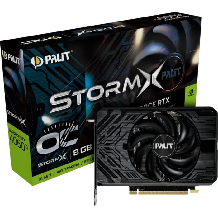 Видеокарта Palit PCI-E 4.0 RTX4060TI STORMX OC NVIDIA GeForce RTX 4060TI 8192Mb 128 GDDR6 23   10044 - фото 51418523