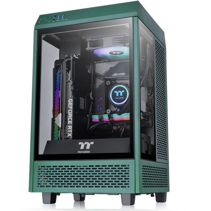 Корпус Thermaltake The Tower 100 Racing Green зеленый без БП miniITX 1x120mm 3x140mm 2xUSB3.   10044 - фото 51418926