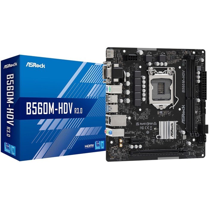 Материнская плата Asrock B560M-HDV R3.0 Soc-1200 Intel B560 2xDDR4 mATX AC`97 8ch(7.1) GbLAN   10044 - фото 51418964