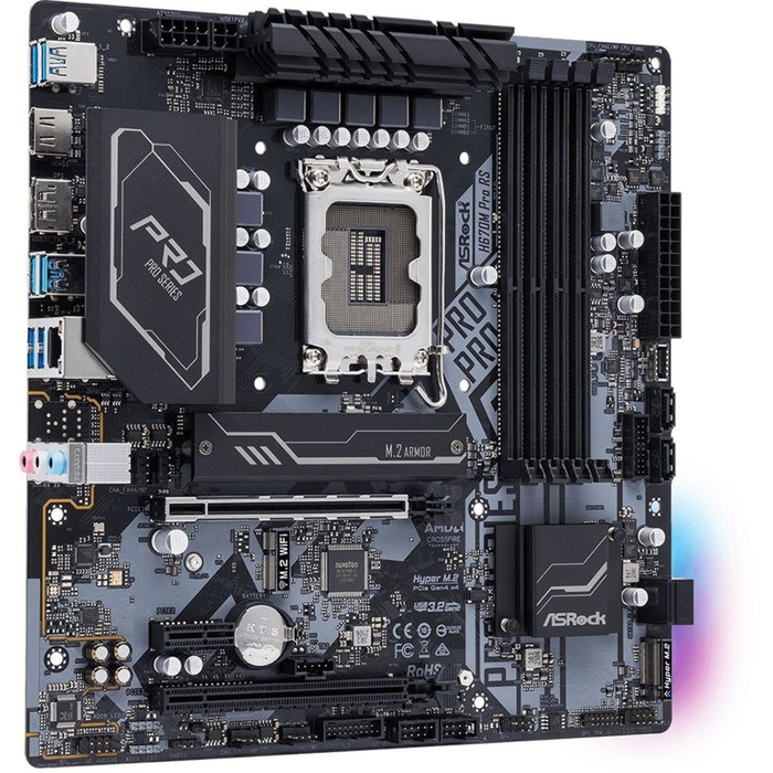 Материнская плата Asrock H670M PRO RS Soc-1700 Intel H670 4xDDR4 mATX AC`97 8ch(7.1) GbLAN R   10044 - фото 51419005