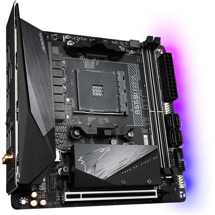 Материнская плата Gigabyte B550I AORUS PRO AX Soc-AM4 AMD B550 2xDDR4 mini-ITX AC`97 8ch(7.1   10044 - фото 51419224