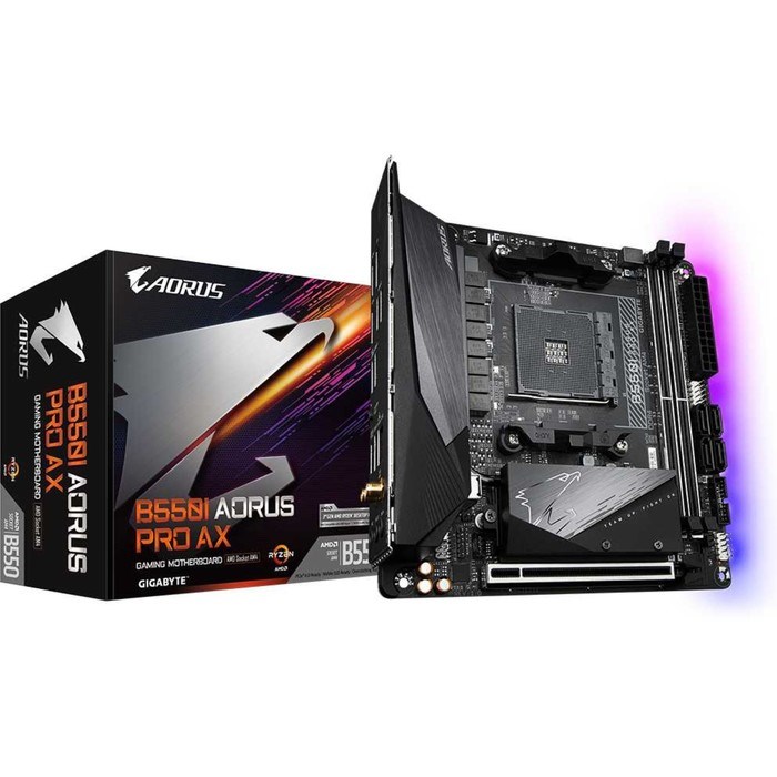 Материнская плата Gigabyte B550I AORUS PRO AX Soc-AM4 AMD B550 2xDDR4 mini-ITX AC`97 8ch(7.1   10044 - фото 51419227