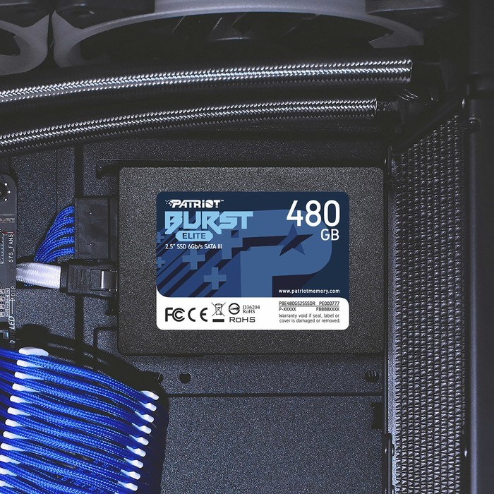 Накопитель SSD Patriot SATA III 480GB PBE480GS25SSDR Burst Elite 2.5" - фото 51419276