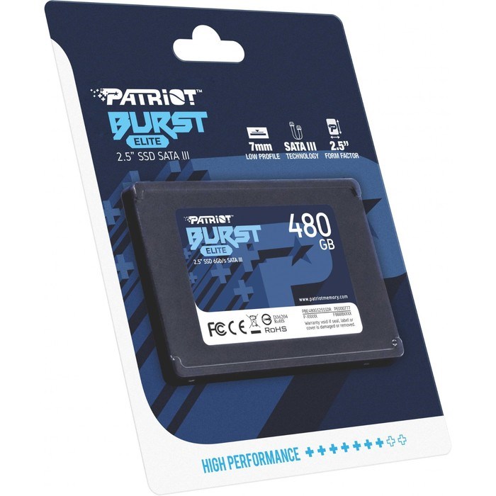 Накопитель SSD Patriot SATA III 480GB PBE480GS25SSDR Burst Elite 2.5" - фото 51419278