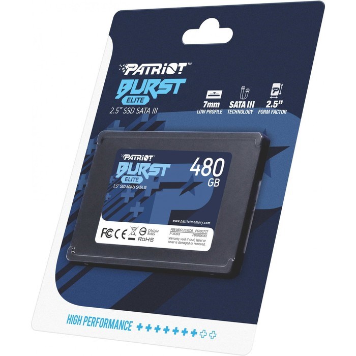 Накопитель SSD Patriot SATA III 480GB PBE480GS25SSDR Burst Elite 2.5" - фото 51419279