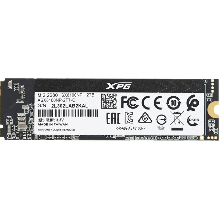 Накопитель SSD A-Data PCI-E 3.0 x4 2TB ASX8100NP-2TT-C XPG SX8100 M.2 2280 - фото 51419300