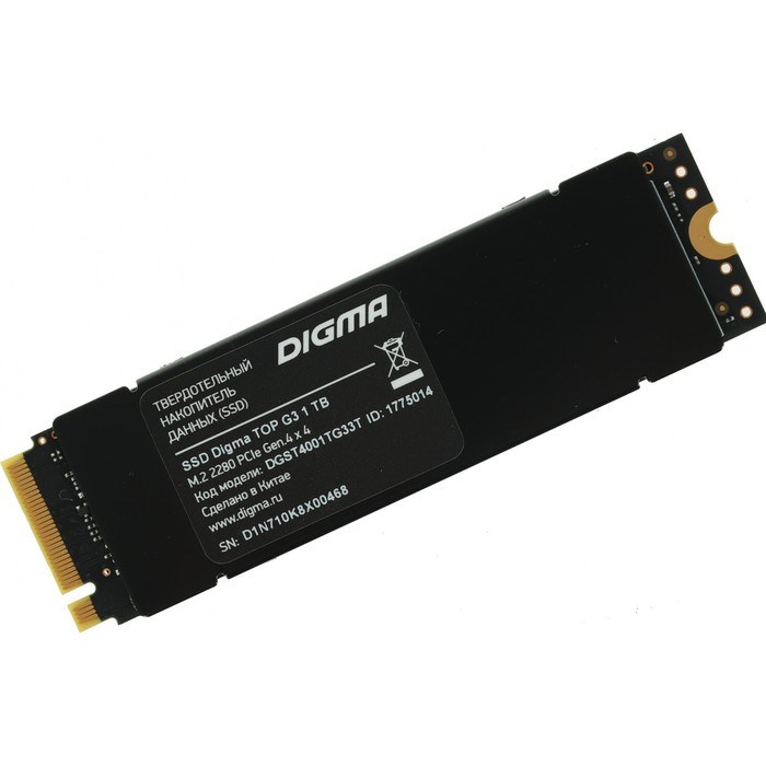 Накопитель SSD Digma PCI-E 4.0 x4 1TB DGST4001TG33T Top G3 M.2 2280 - фото 51419313