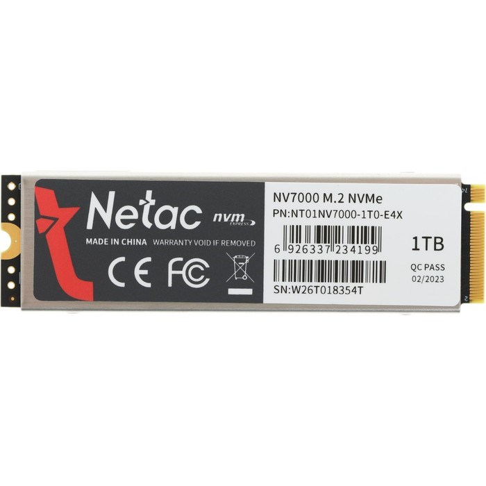 Накопитель SSD Netac PCI-E 4.0 x4 1TB NT01NV7000-1T0-E4X NV7000 M.2 2280 - фото 51419343