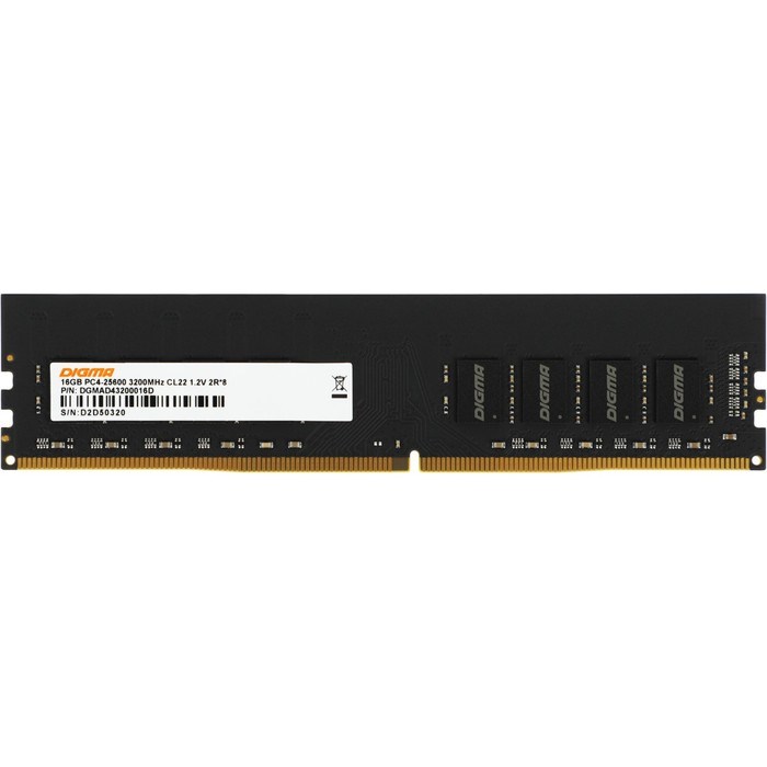 Память DDR4 16GB 3200MHz Digma DGMAD43200016D RTL PC4-25600 CL22 DIMM 288-pin 1.2В dual rank   10044 - фото 51419362