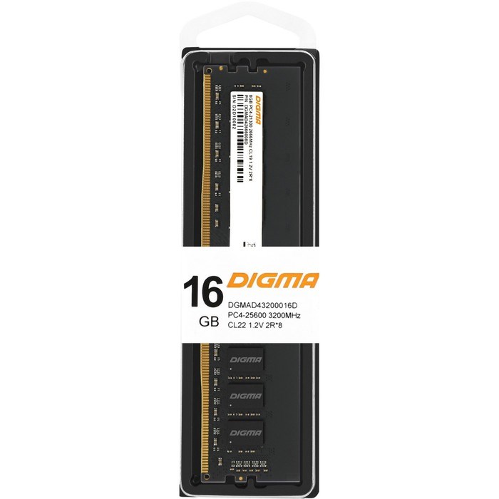 Память DDR4 16GB 3200MHz Digma DGMAD43200016D RTL PC4-25600 CL22 DIMM 288-pin 1.2В dual rank   10044 - фото 51419366