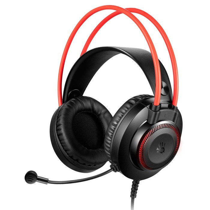 Наушники с микрофоном A4Tech Bloody G200S черный/красный 2м мониторные USB оголовье (G200S U   10045 - фото 51421968